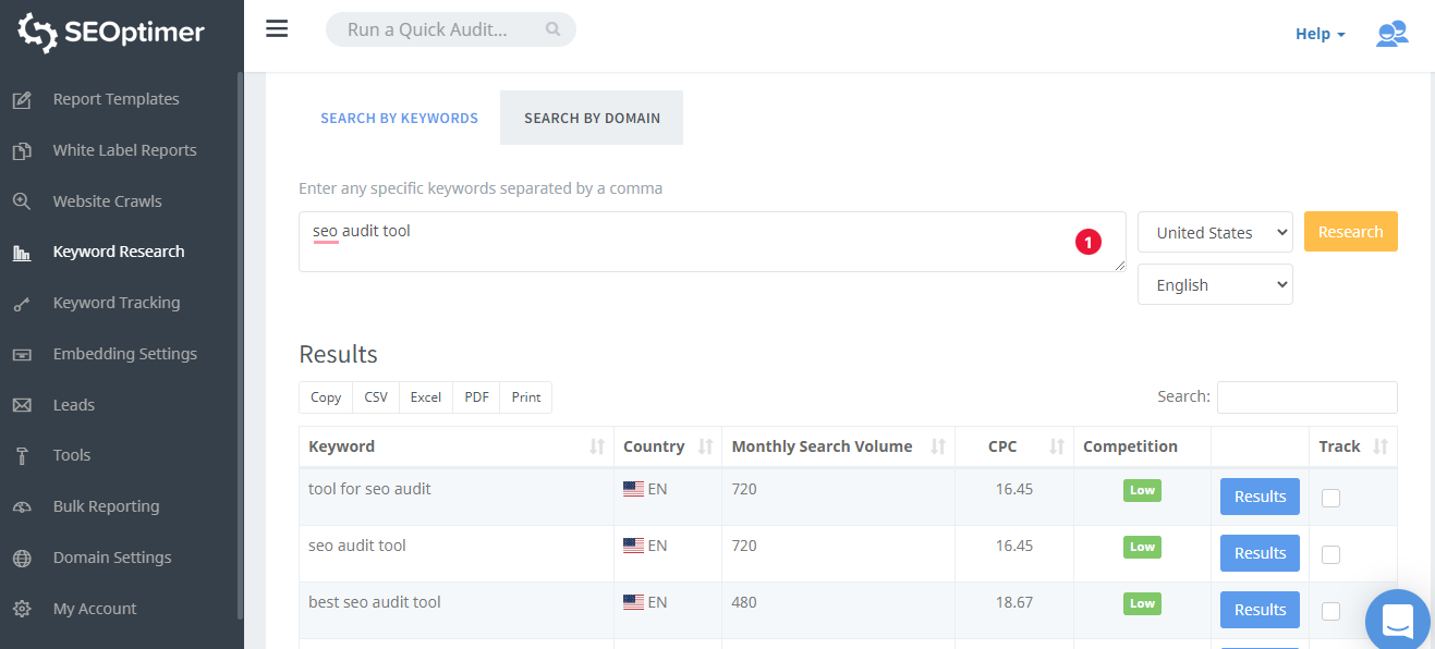 Search for the best keywords using the Keyword Research Tool.