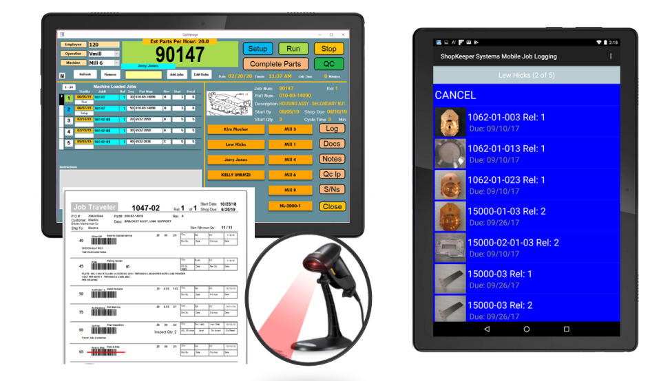 ShopKeeper Job Control Software - Shop-floor data options