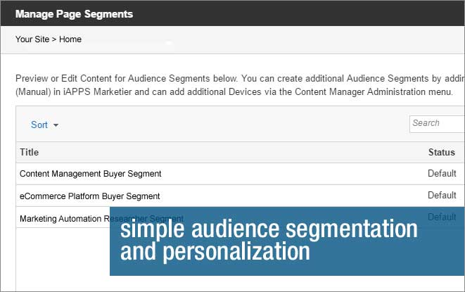 iAPPS Content Manager audience segmentation