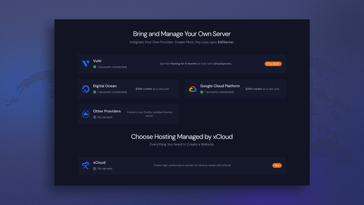 xCloud Bring & Manage your Own Server