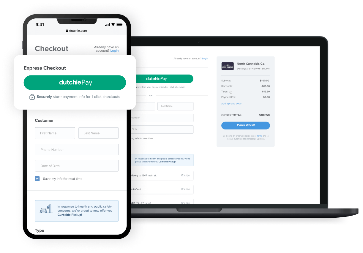 Dutchie screenshot: Dutchie payment