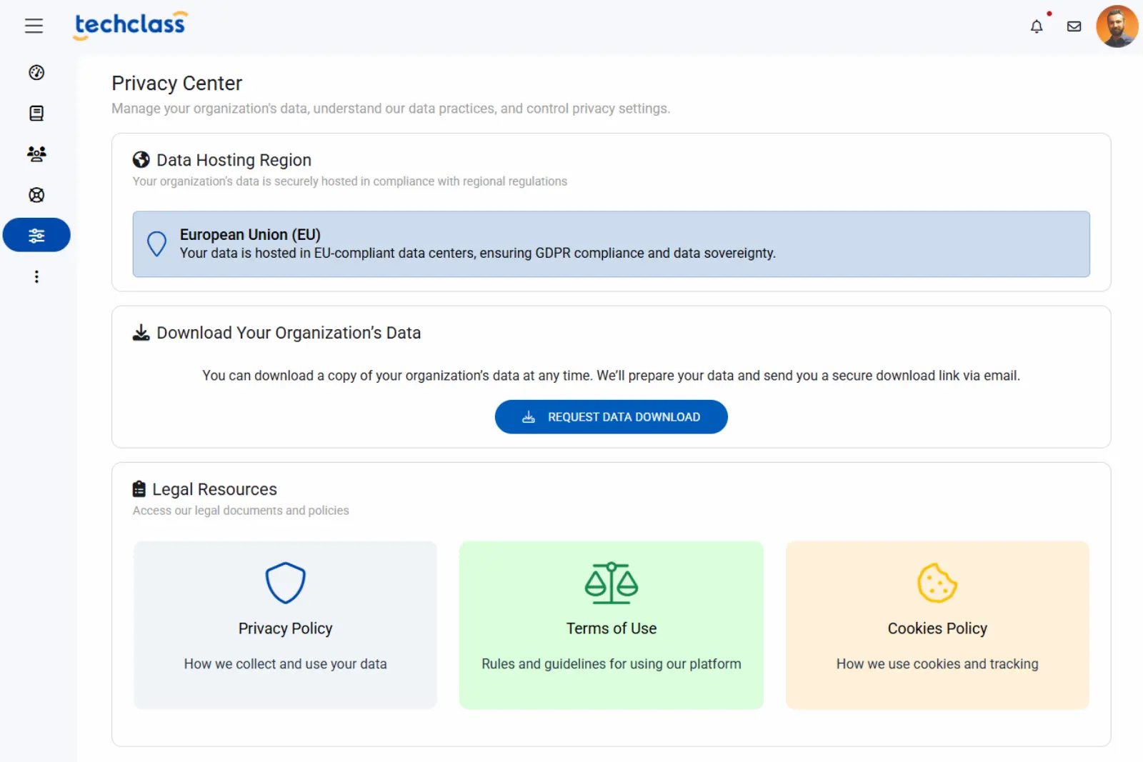 TechClass Software - TechClass GDPR and data privacy compliance