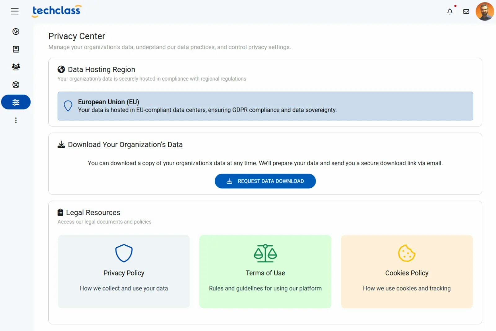 TechClass Software - TechClass GDPR and data privacy compliance