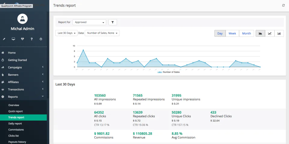 Post Affiliate Pro - Reports