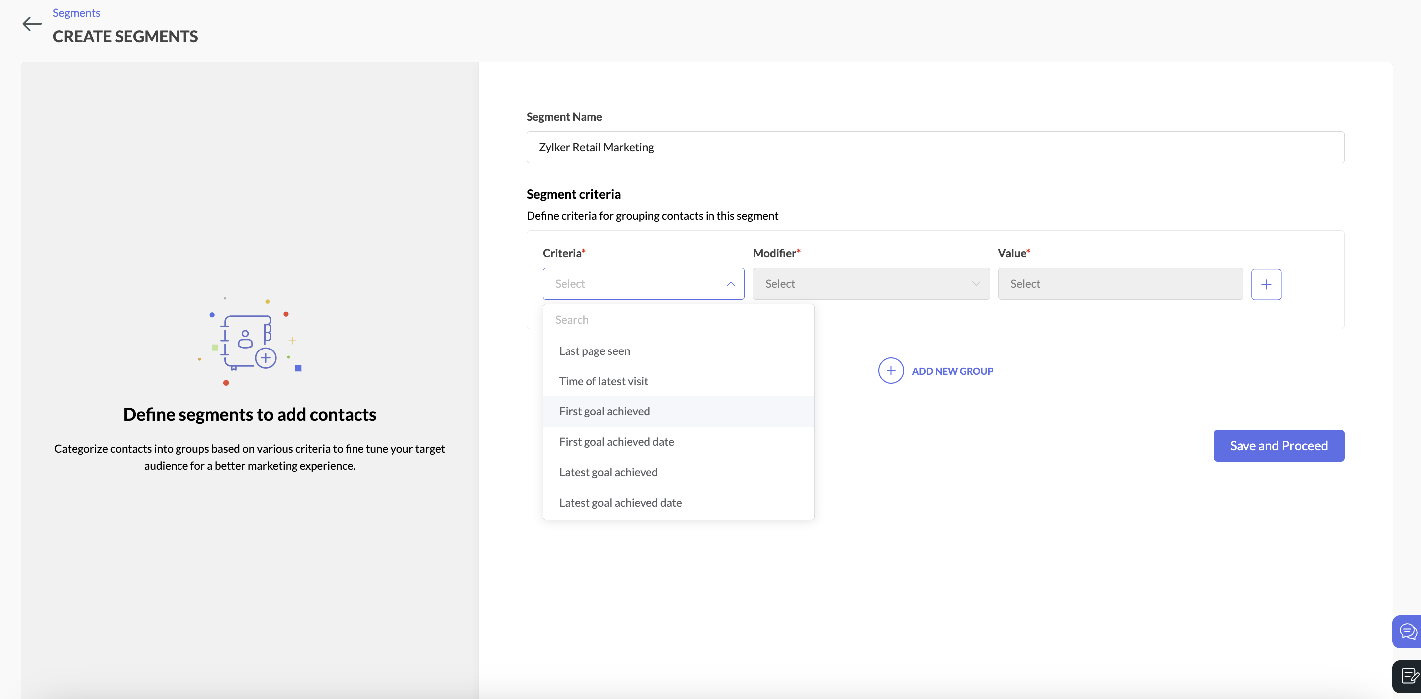 Zoho Marketing Automation Software - Over 267 computed fields to create advanced segments. You can slice and dice data based on numerous criteria and run highly targeted campaigns.