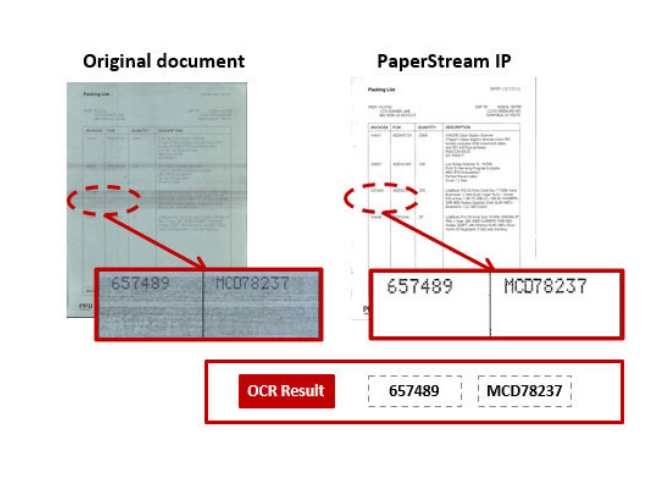 PaperStream IP screenshot: PaperStream IP OCR optimization assistant
