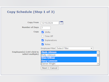 ScheduleAnywhere Software - Schedules and rotations can be copied, removing the need for users to manually enter repeating schedules