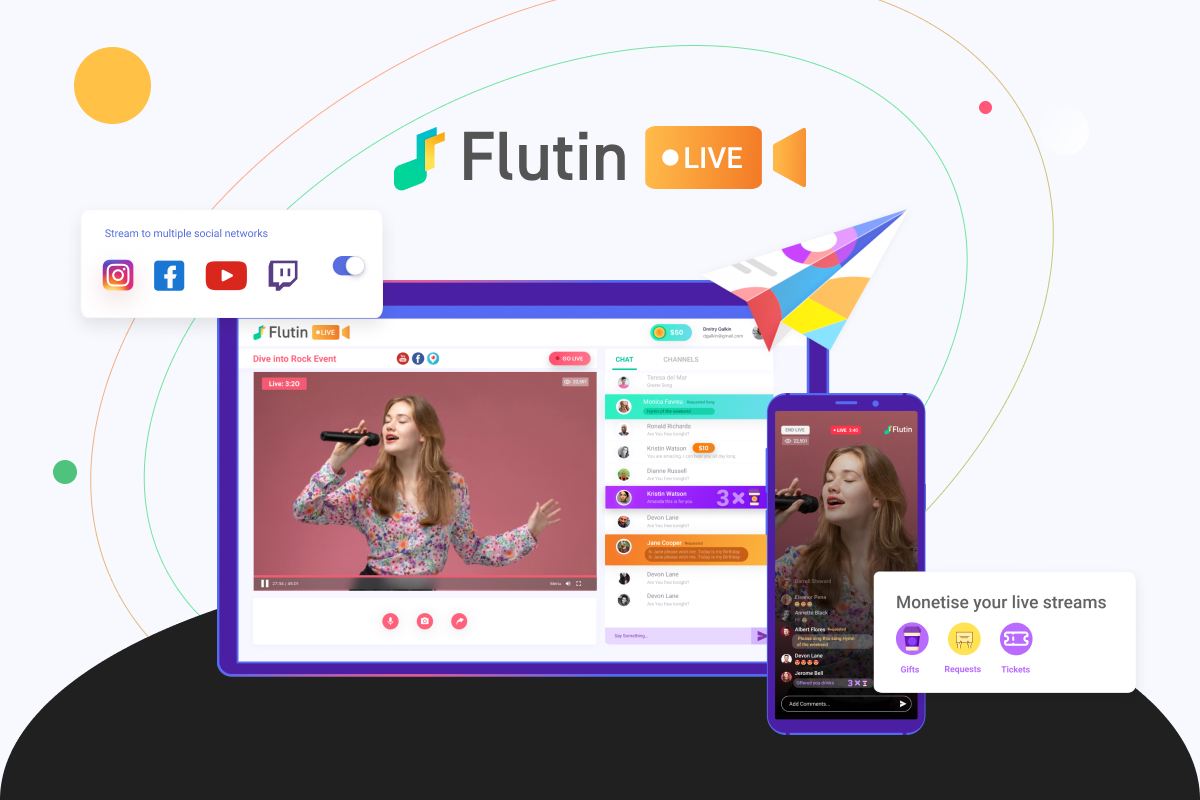 Flutin Live dashboard