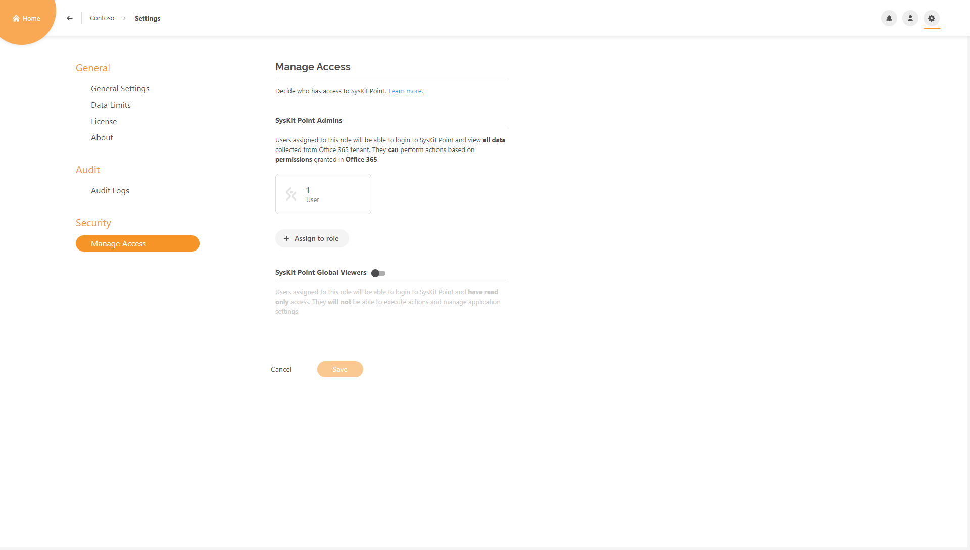 SysKit Point managing access