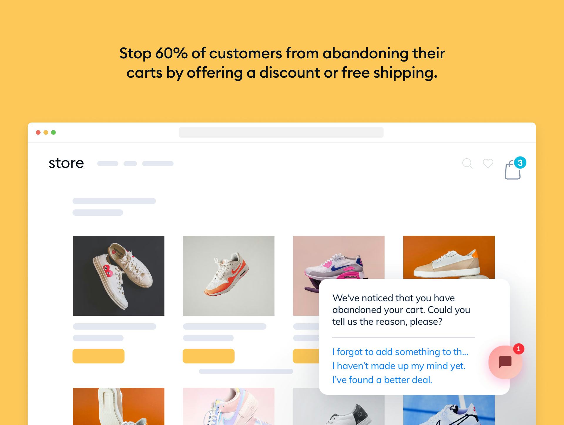 Tidio Software - Stop 60% of customers from abandoning their carts by offering a discount or free shipping