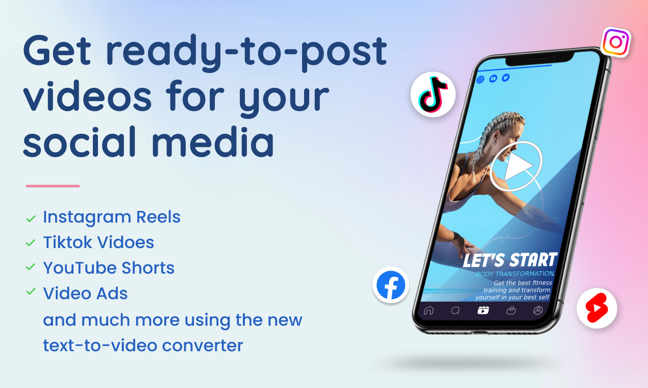Forget about tedious video editing. Generate ready-to-post stunning videos for your social media.