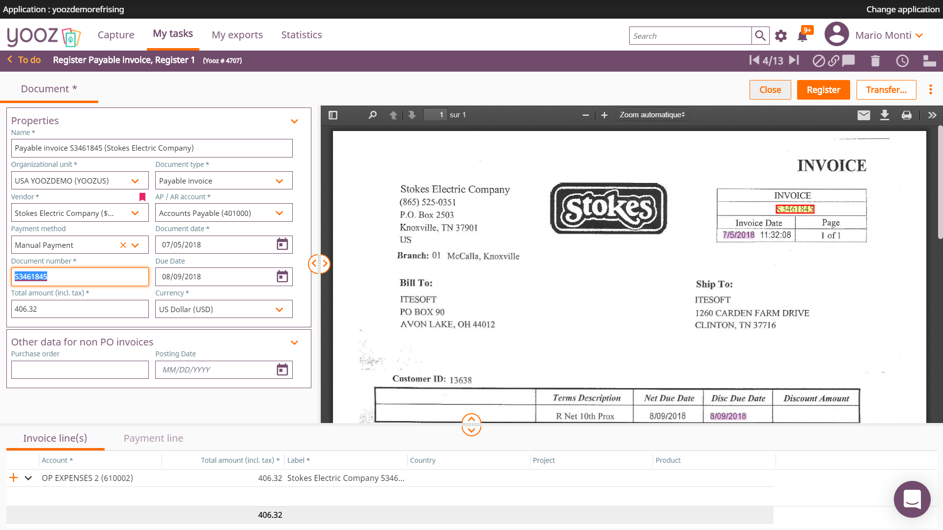 Capture: AI based data extraction to extract 100% of your invoices