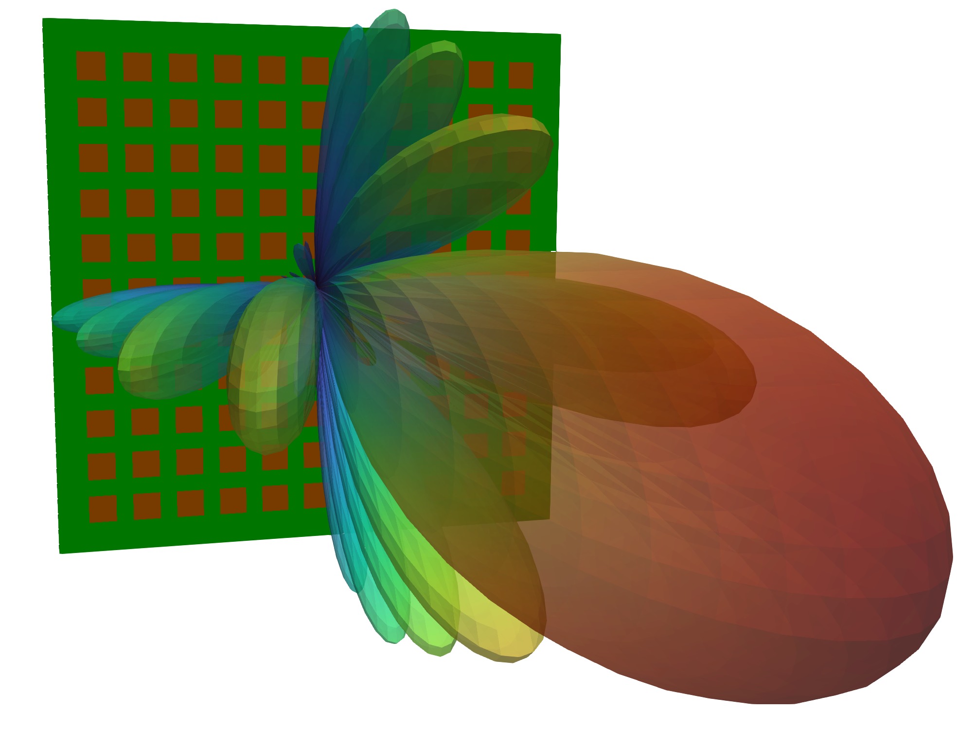 Nullspace EM 3D simulation of a phased array