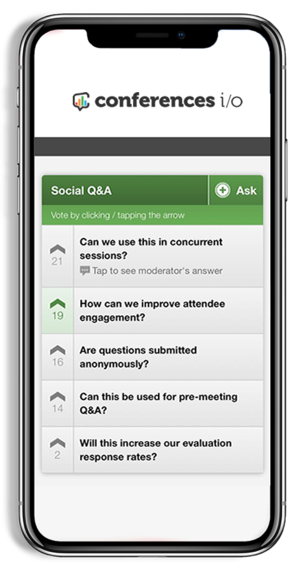Conferences io Software - Social Q&A