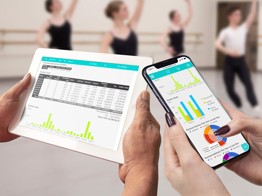 1 Dance School screenshot: Mobile Management