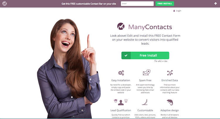 ManyContacts screenshot: Home Page