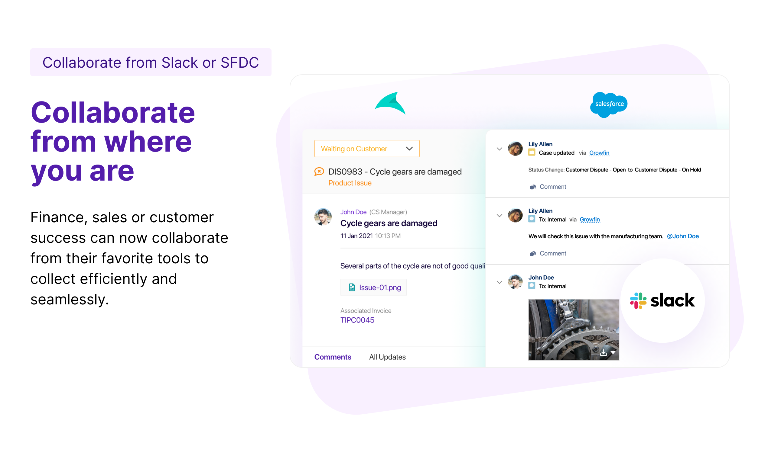 Collaborate from Slack or SFDC