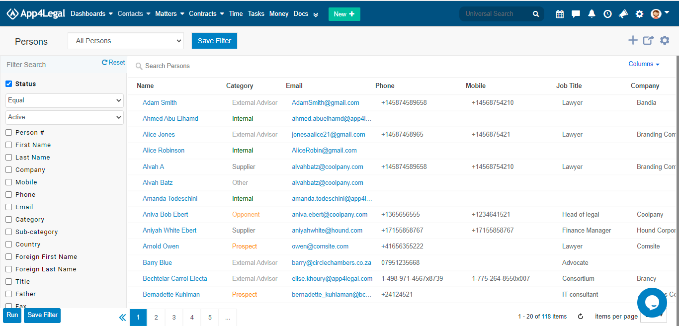 App4Legal Software - Client Management