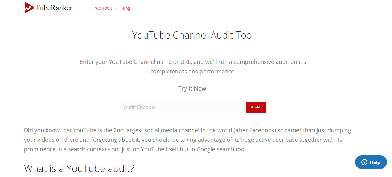 TubeRanker - YouTube Channel Audit Tool