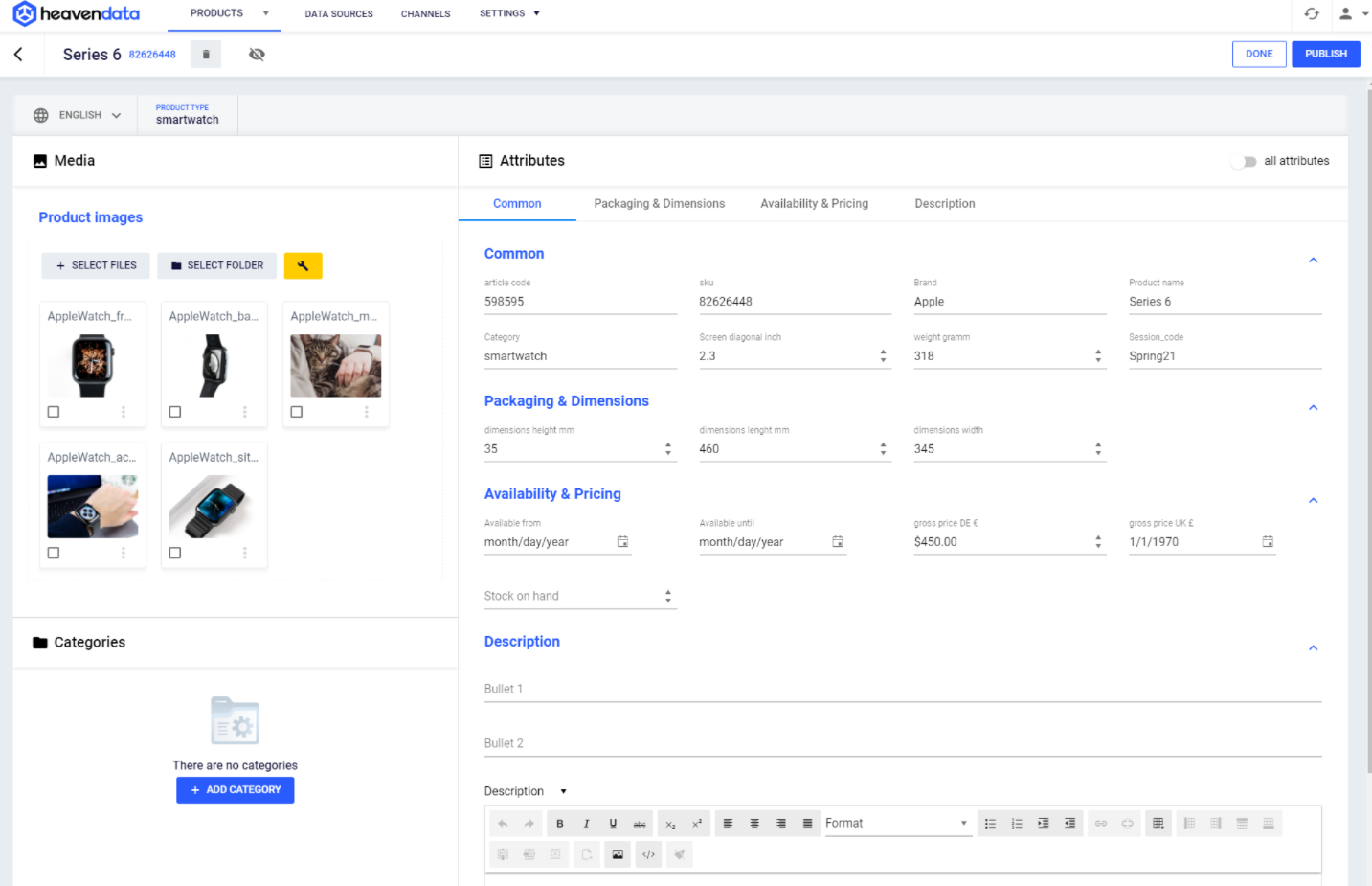 Heavendata screenshot
