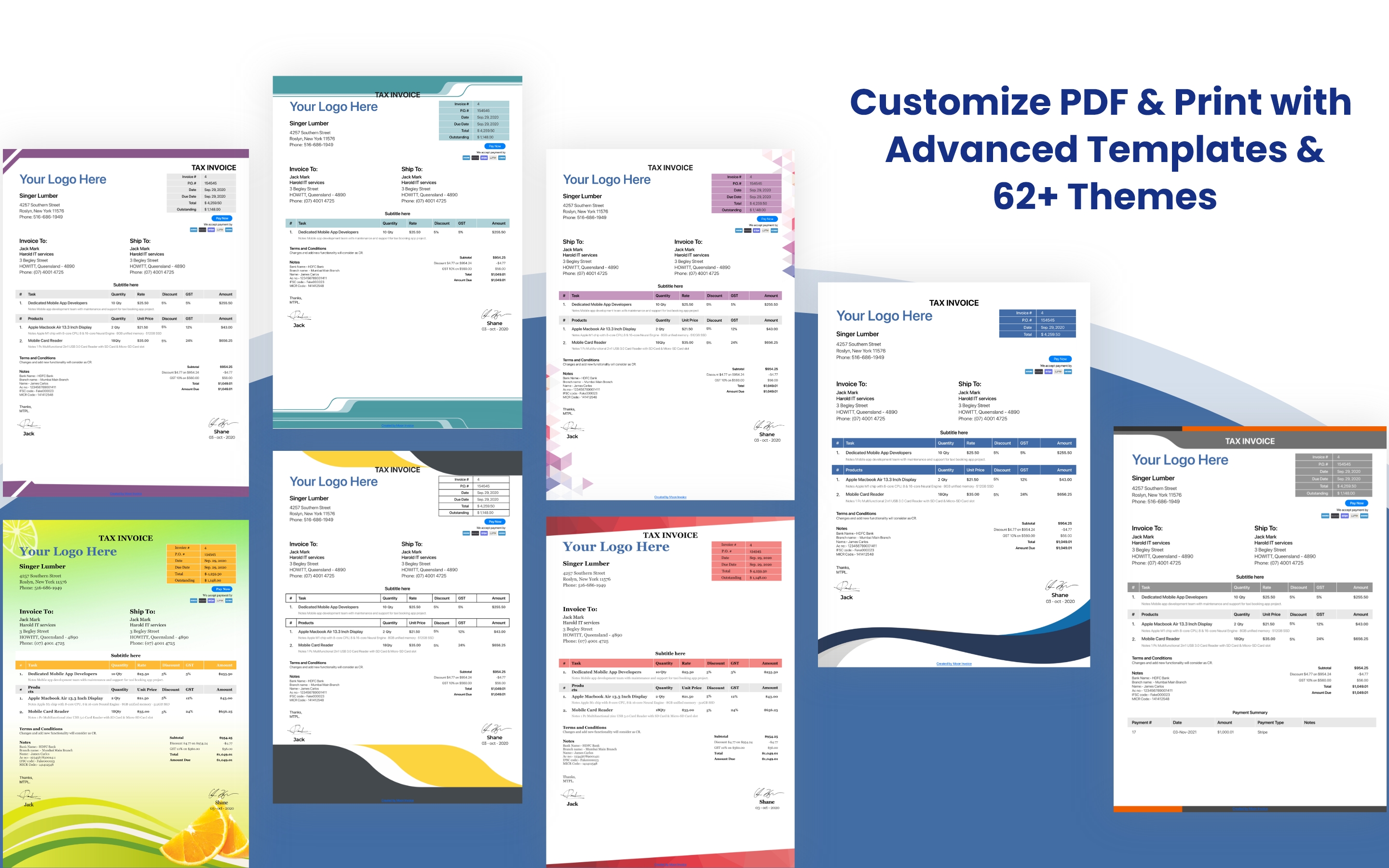 Customize PDF & Print with Advanced Templates & 62+ Themes