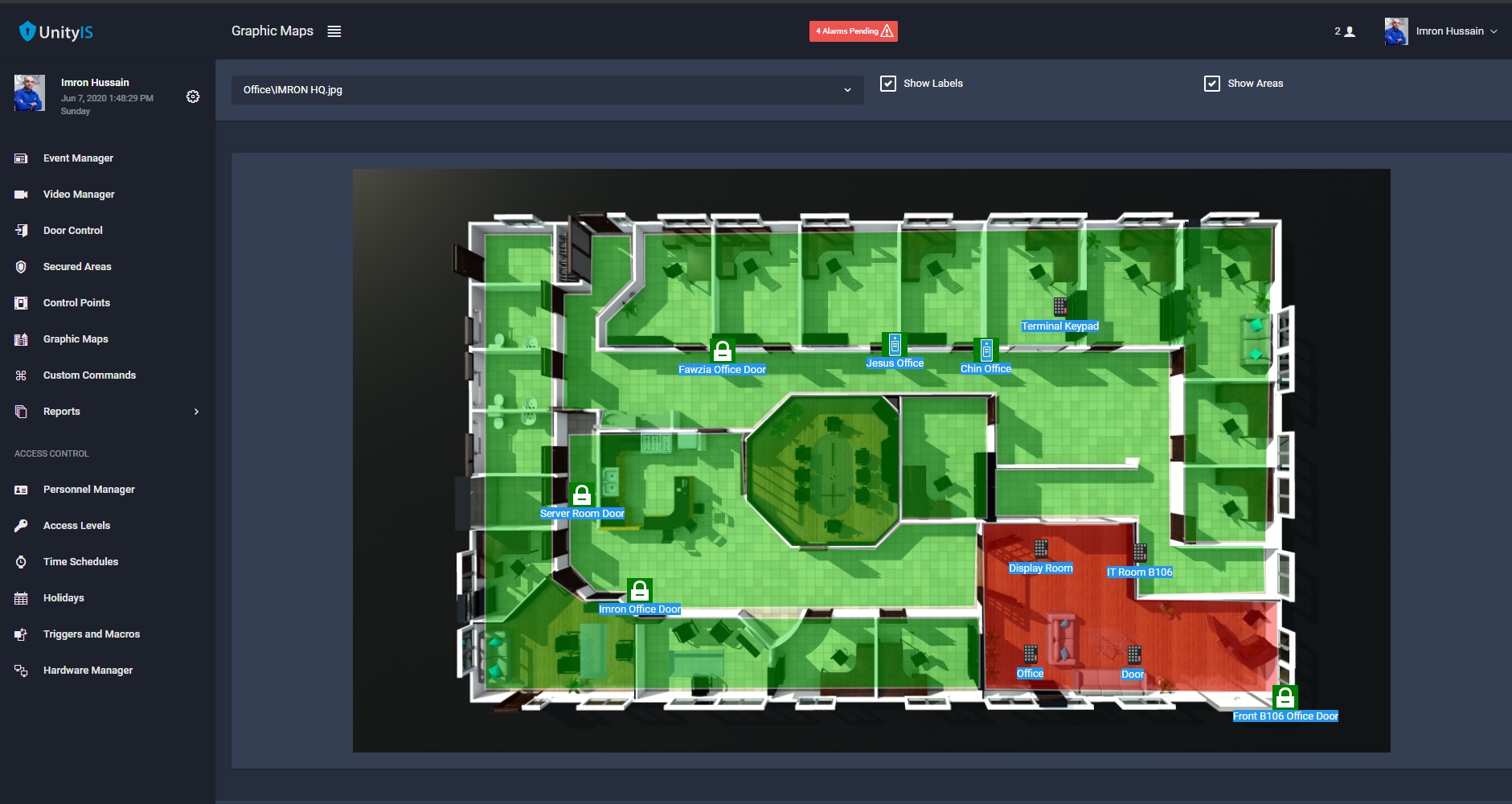 UnityIS screenshot: UnityIS show labels