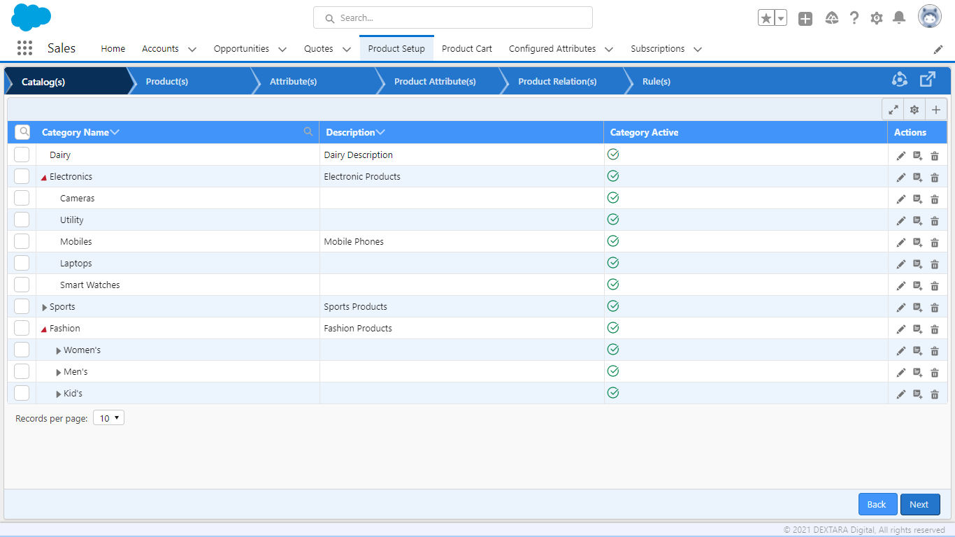 Dextara CPQ screenshot