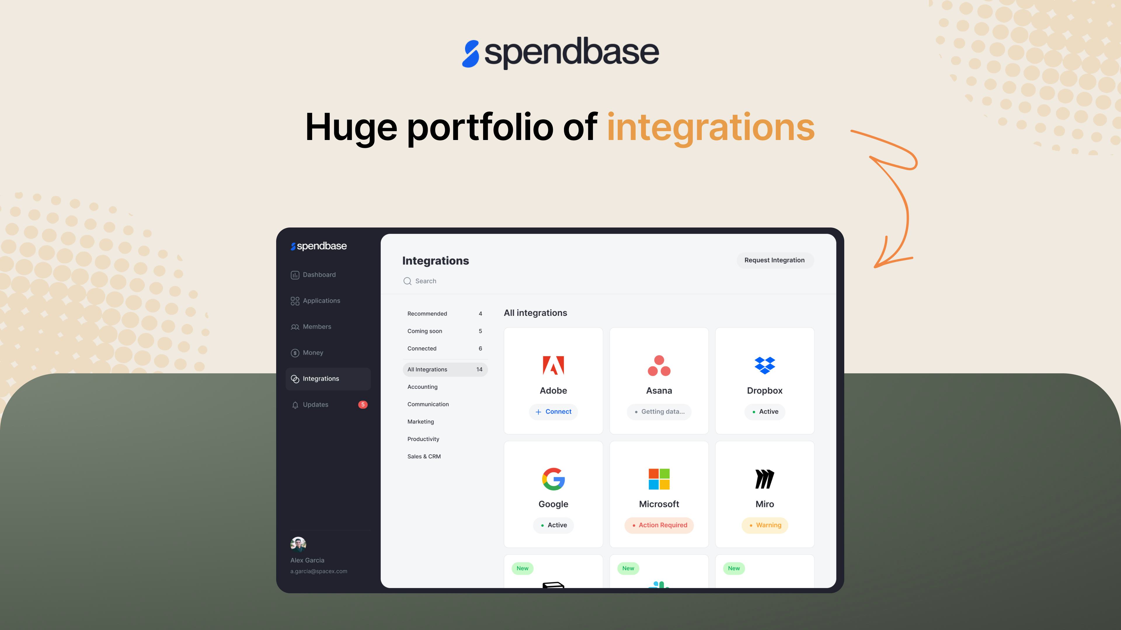 Spendbase Software - Get a general overview of your software subscriptions and track the overall number.