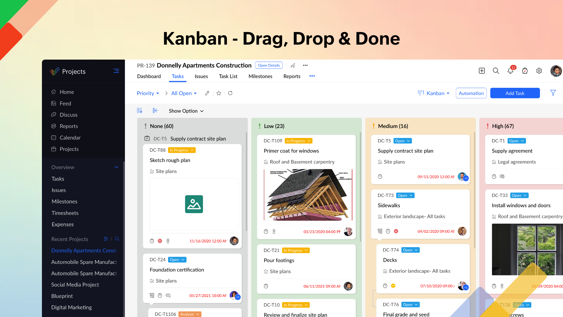 Zoho Projects Software - Drag, Drop and Done