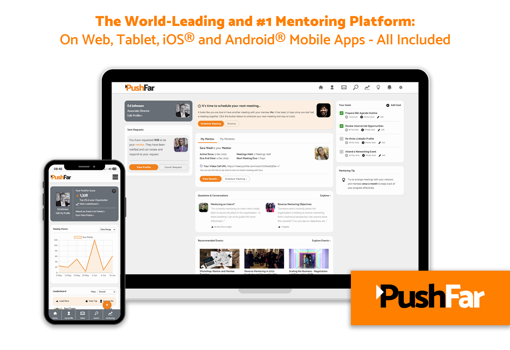 PushFar's World-Leading #1 Mentoring Platform - Across All Devices, Including Web, Tablet, Mobile and Mobile Apps