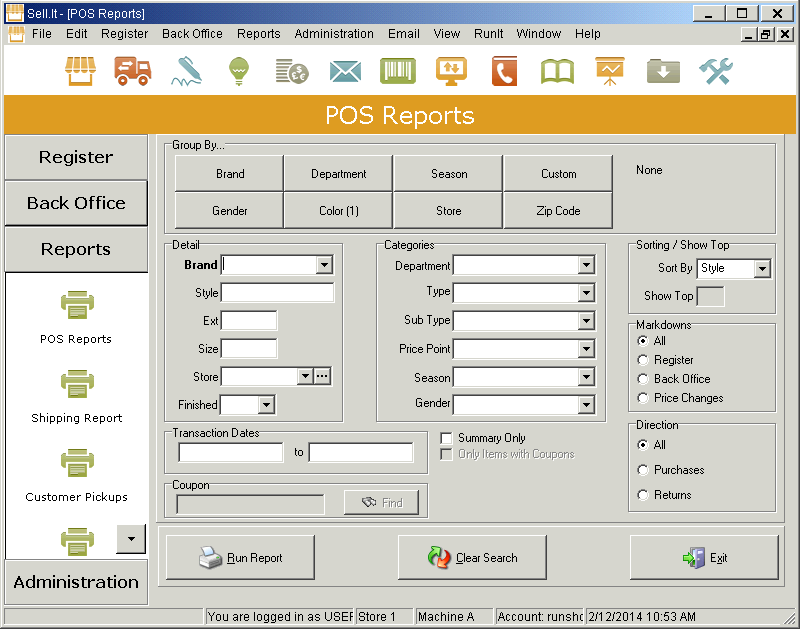 RunIt RealTime Cloud Software - POS Reports