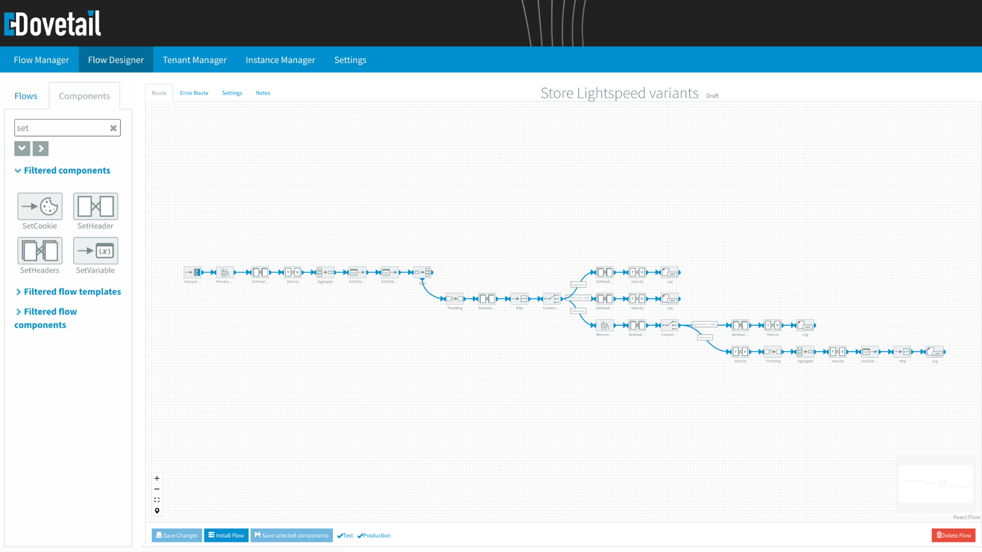 Fluxygen screenshot: Our latest frontend is build in React. This gives you a more fluent overview and, very convenient, an infinite canvas.