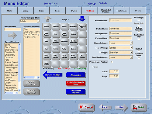 HungerRush Software - HungerRush RMS menu editor