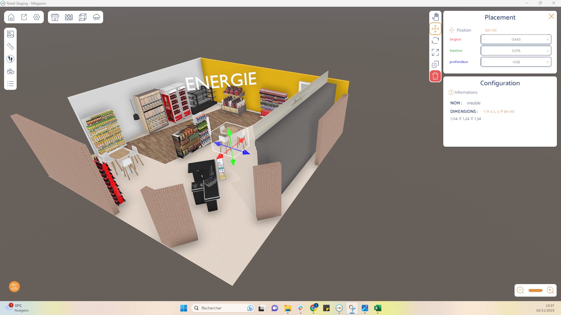 Retail VR screenshot: Creating a store with Retail Staging