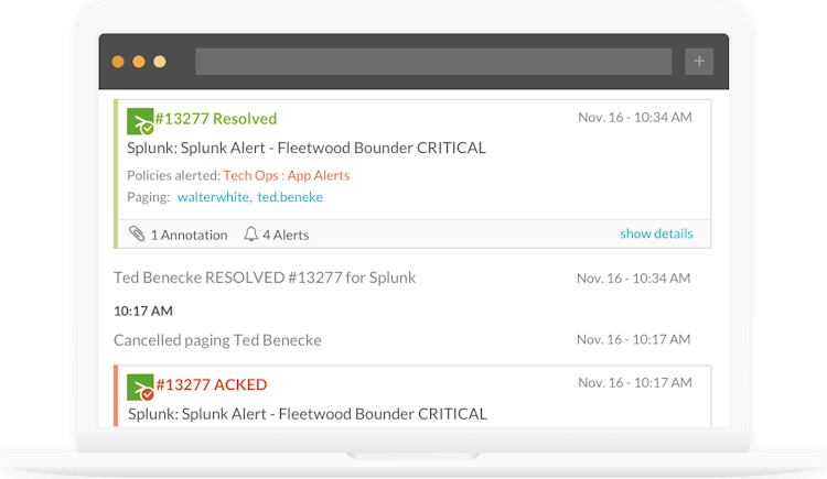 Splunk On-Call screenshot