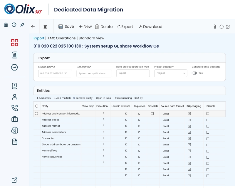 Olix365 screenshot: Olix365 Dedicated Data Migration