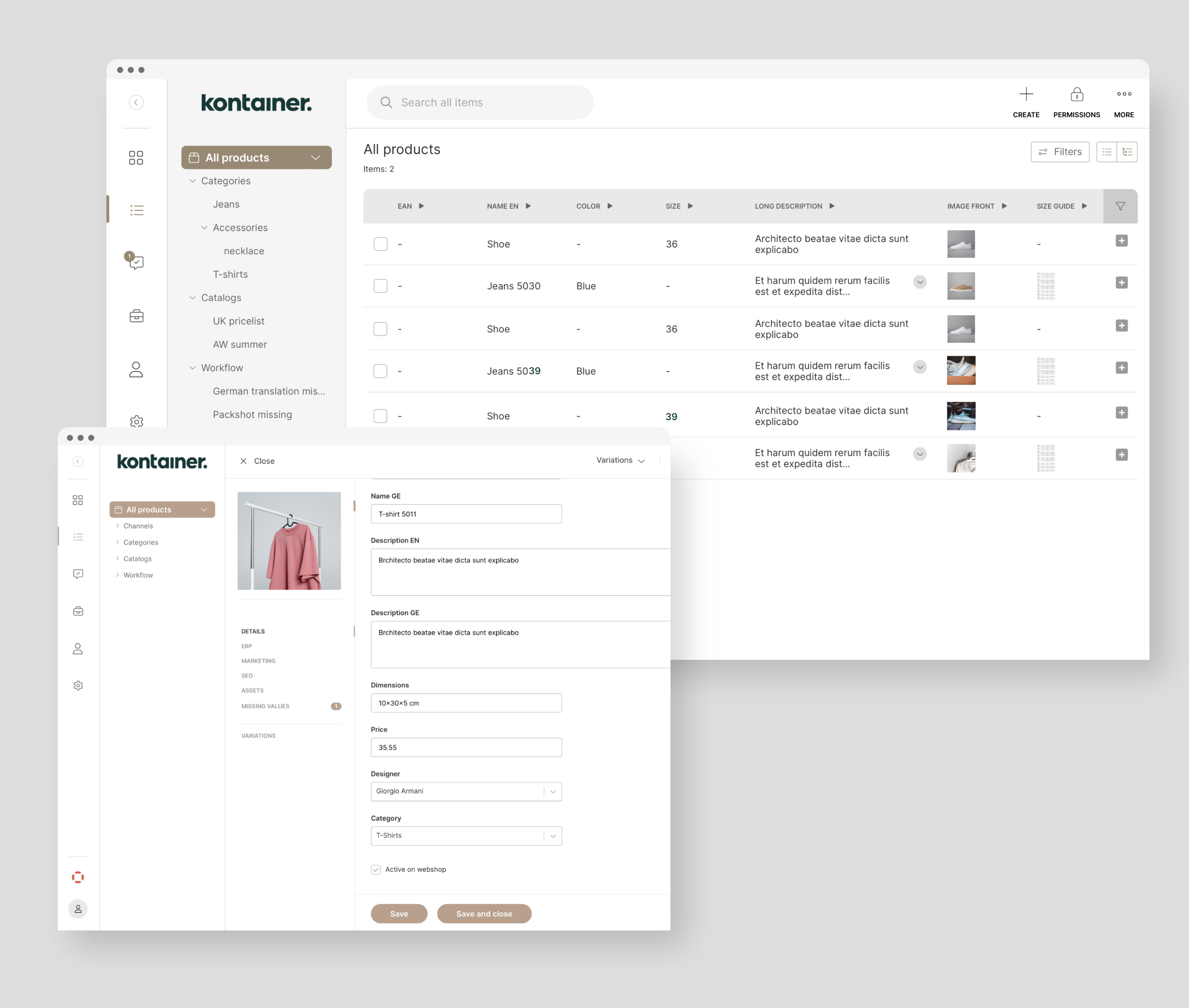 Manage, edit and share assets with product information; automatically serve resellers, webshops or B2B platforms. Asset and Product Information Management (PIM).
