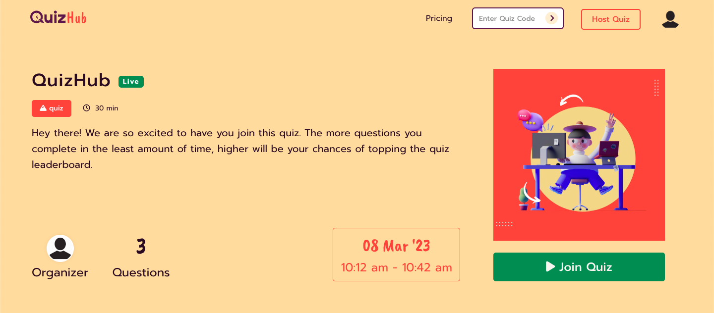 QuizHub screenshot: QuizHub brings you LIVE quizzes to gamify & engage your audience, be it in-person, hybrid, or online events