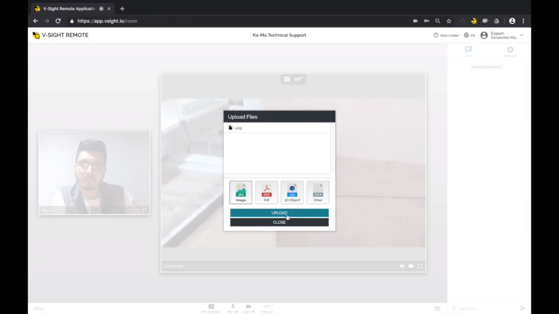 VSight Remote upload files