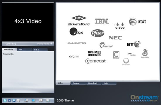 Onstream Webinars Software - Visual media templates