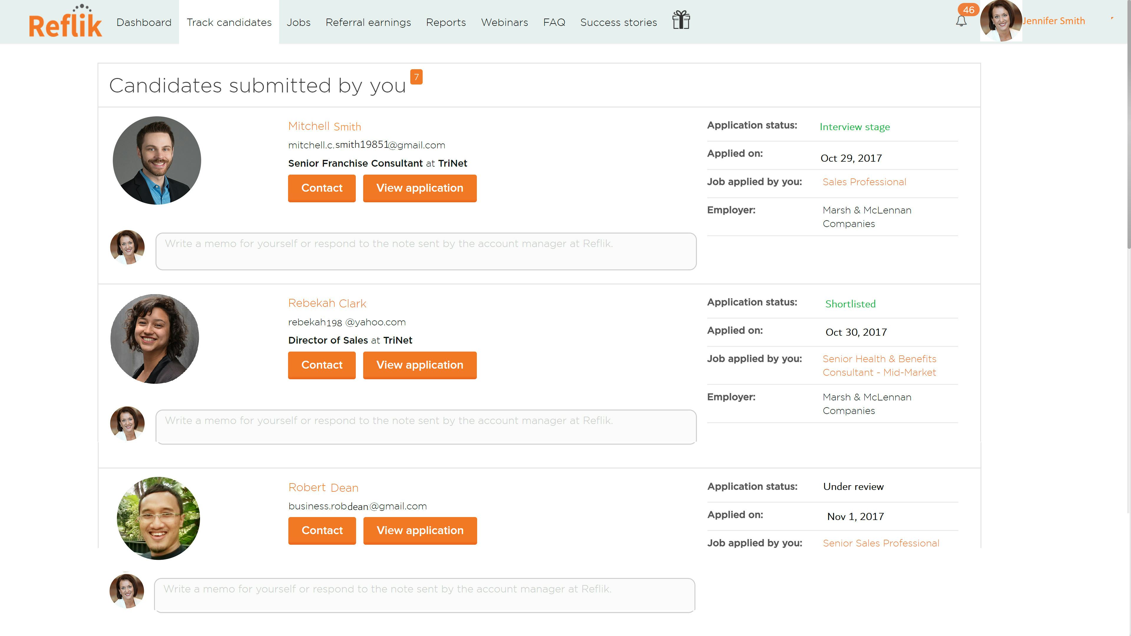 Reflik Software - Reflik candidate pool