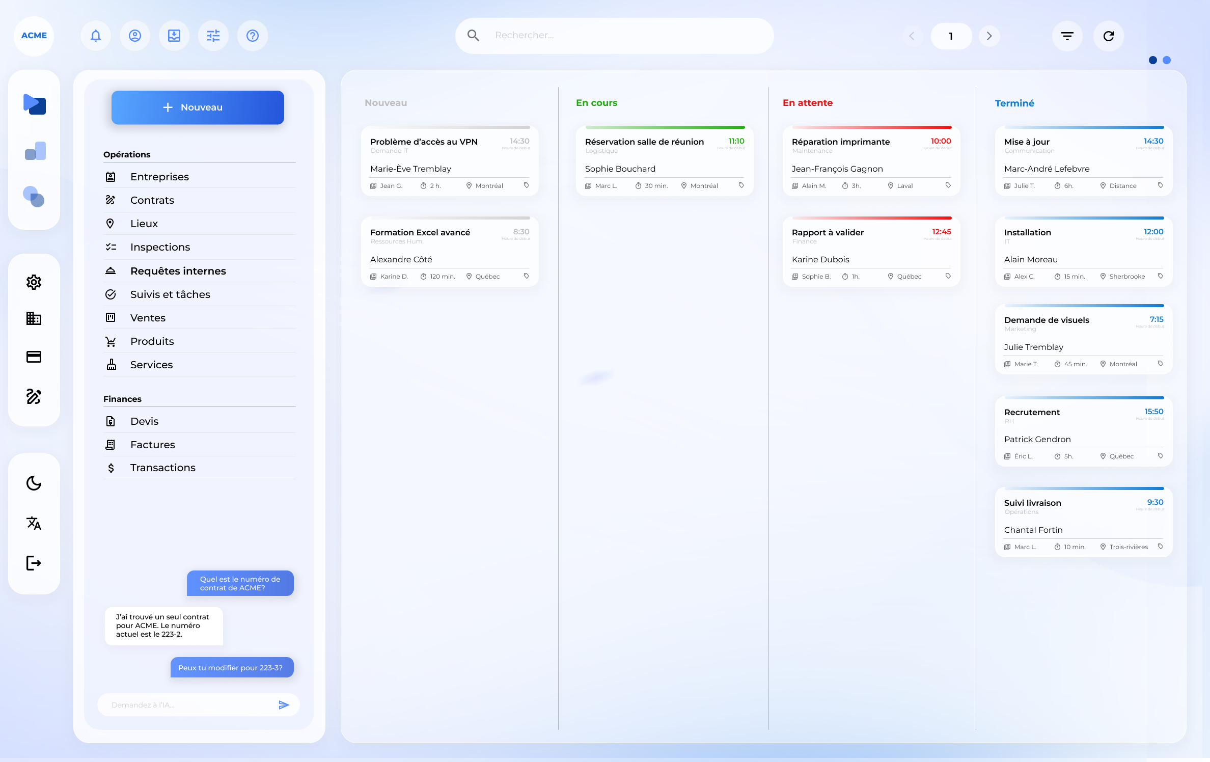 Node screenshot: Manage your daily tasks remotely or on site thanks to an interactive and connected Kanban vision