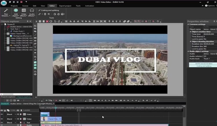 VSDC Video Editor  screenshot: VSDC Video Editor properties