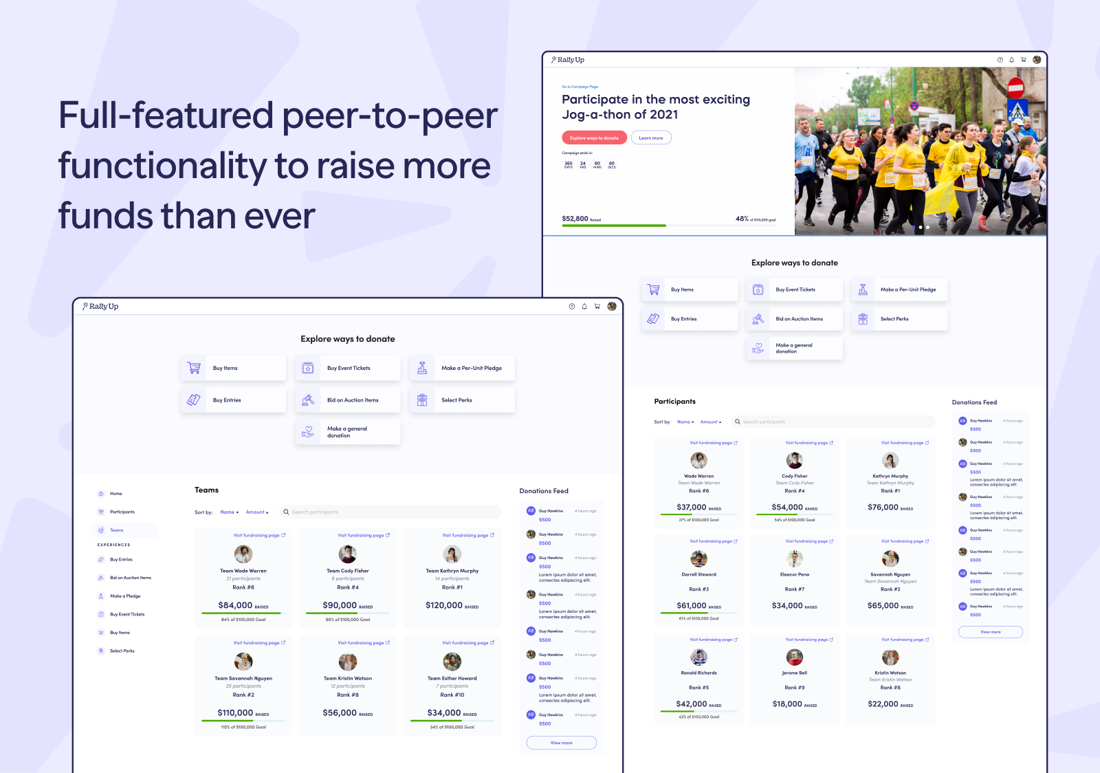 Full-featured peer-to-peer functionality to raise more funds than ever