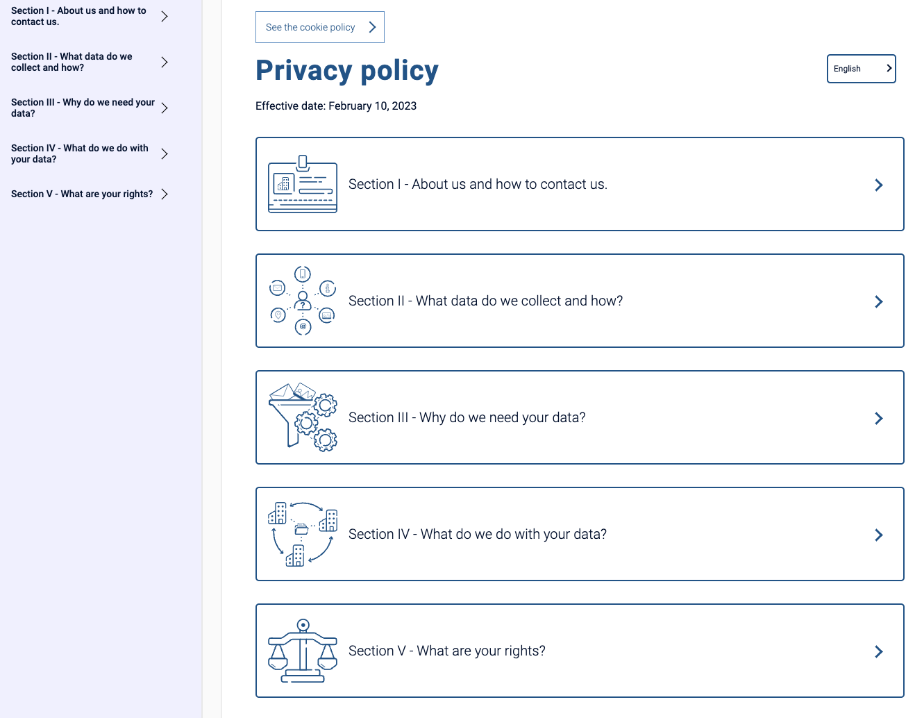 Privacy policy by Admeet in Legal Design