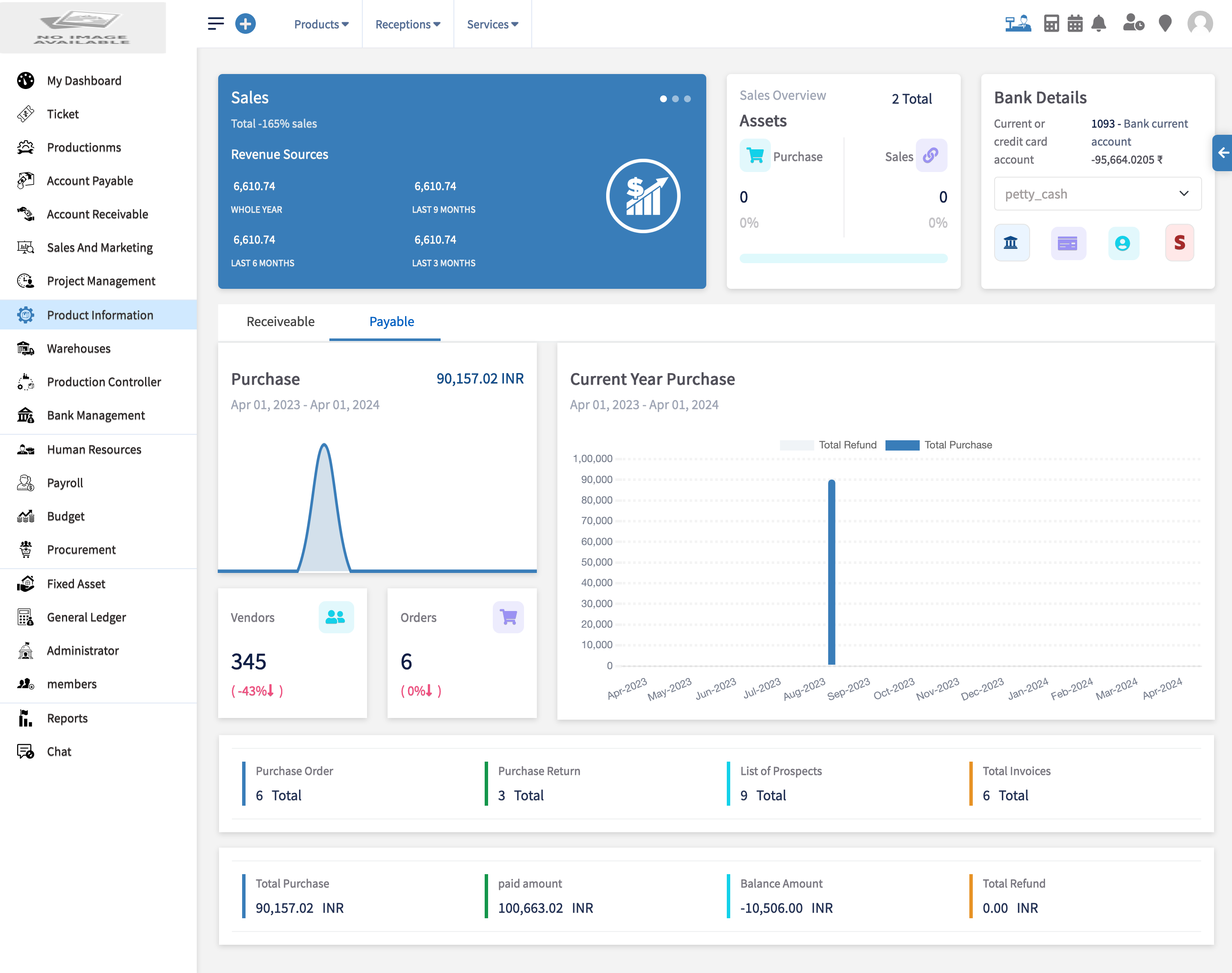 Ecuenta screenshot: Sales and Purchase