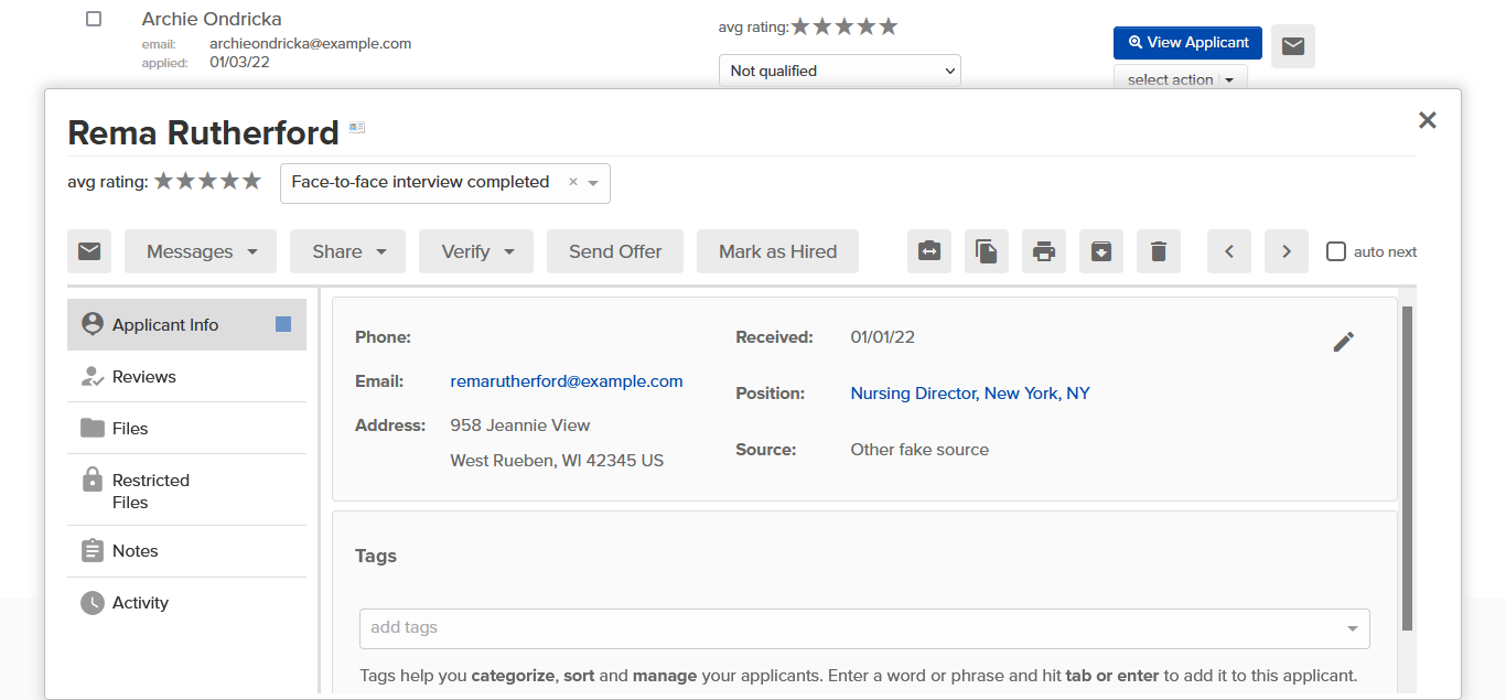 CareBono Software - Evaluate applicants as a team and steward them through the recruitment process
