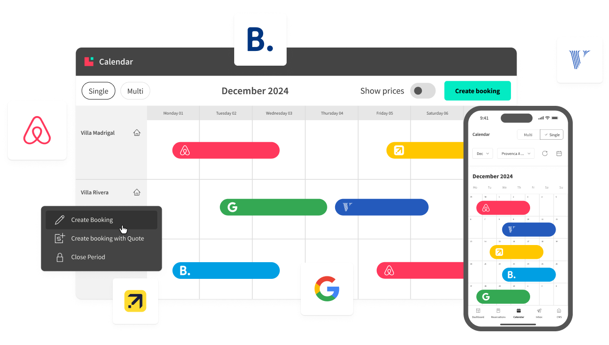 Automatically sync calendars, rates and reservations across channels in one central platform with Lodgify's Channel Manager.
