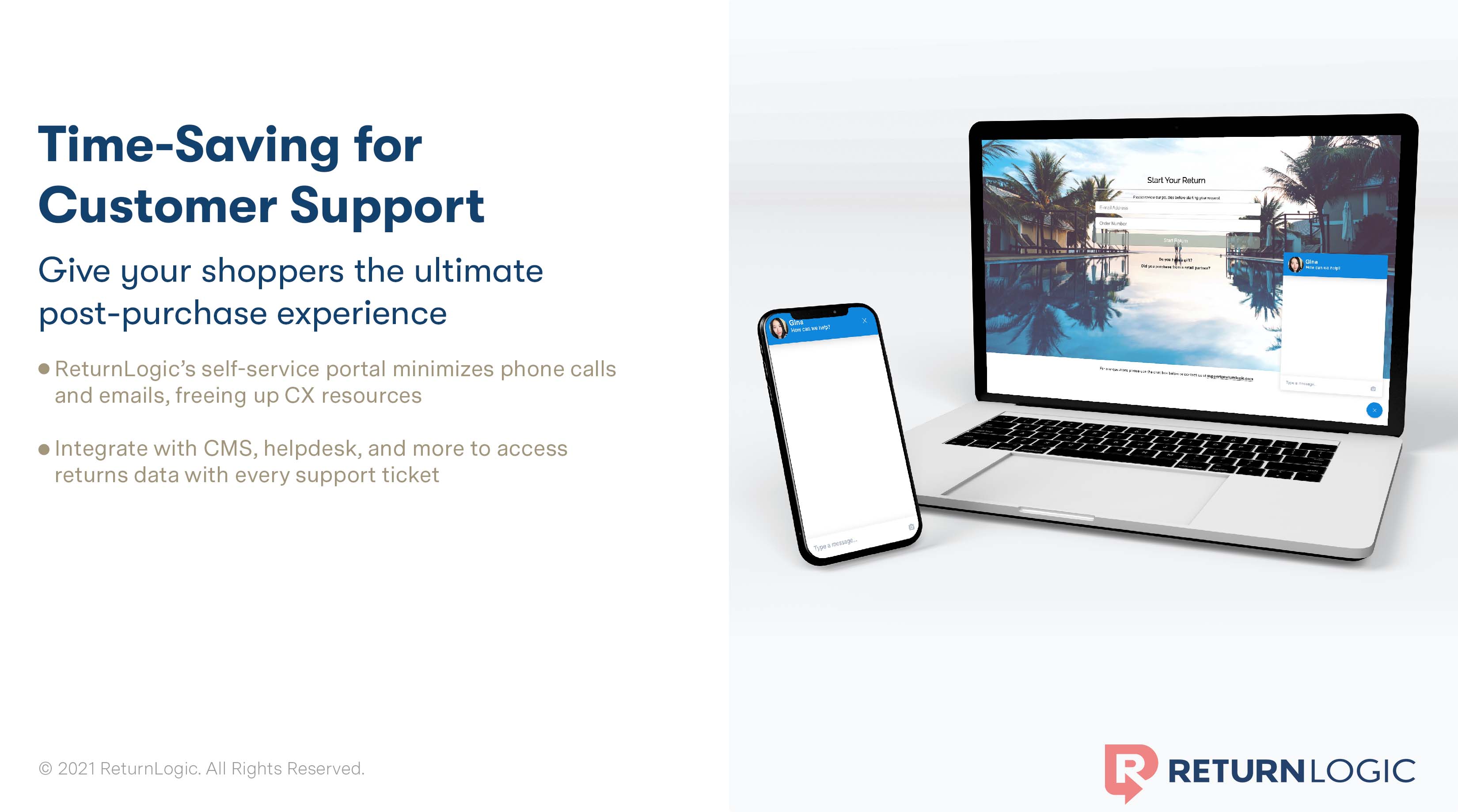 ReturnLogic screenshot: Easy Exchanges, Refunds, Store Credit, or Warranty Claims