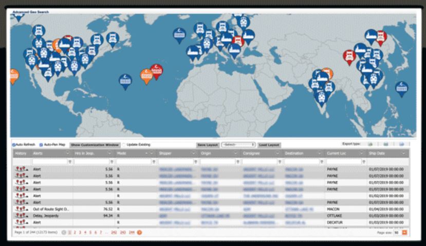 Global Visibility Platform real-time status tracking